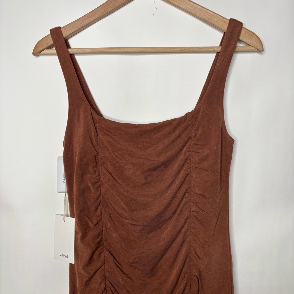 Aritzia Wilfred Lydia Ruched Bodycon Mini Dress NWT size Medium - Picture 3 of 12